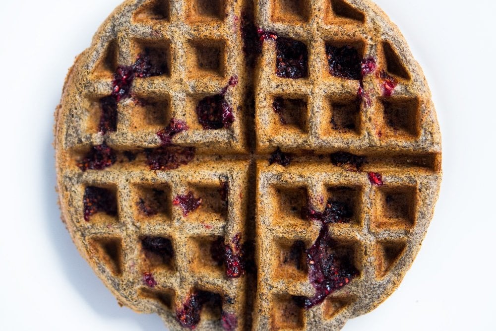 Gluten Free Buckwheat Waffles with Raspberry Swirls ?