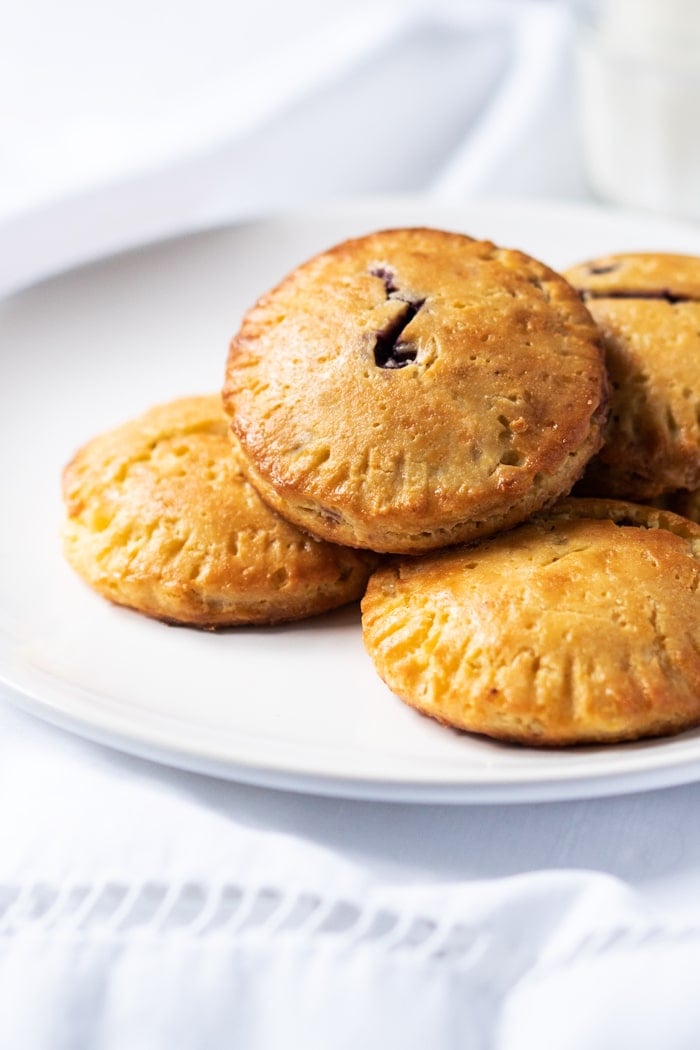 Pile of keto hand pies on a plate