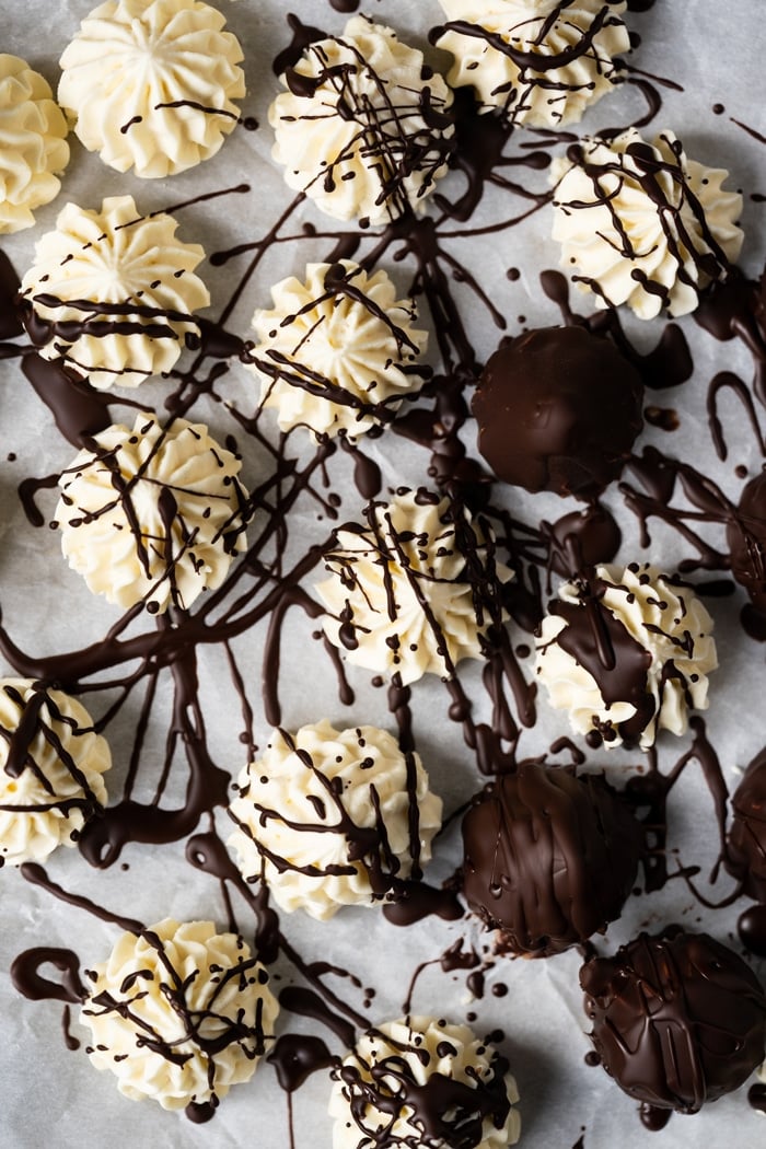 ButtercreamÂ keto fat bombs dipped in chocolate