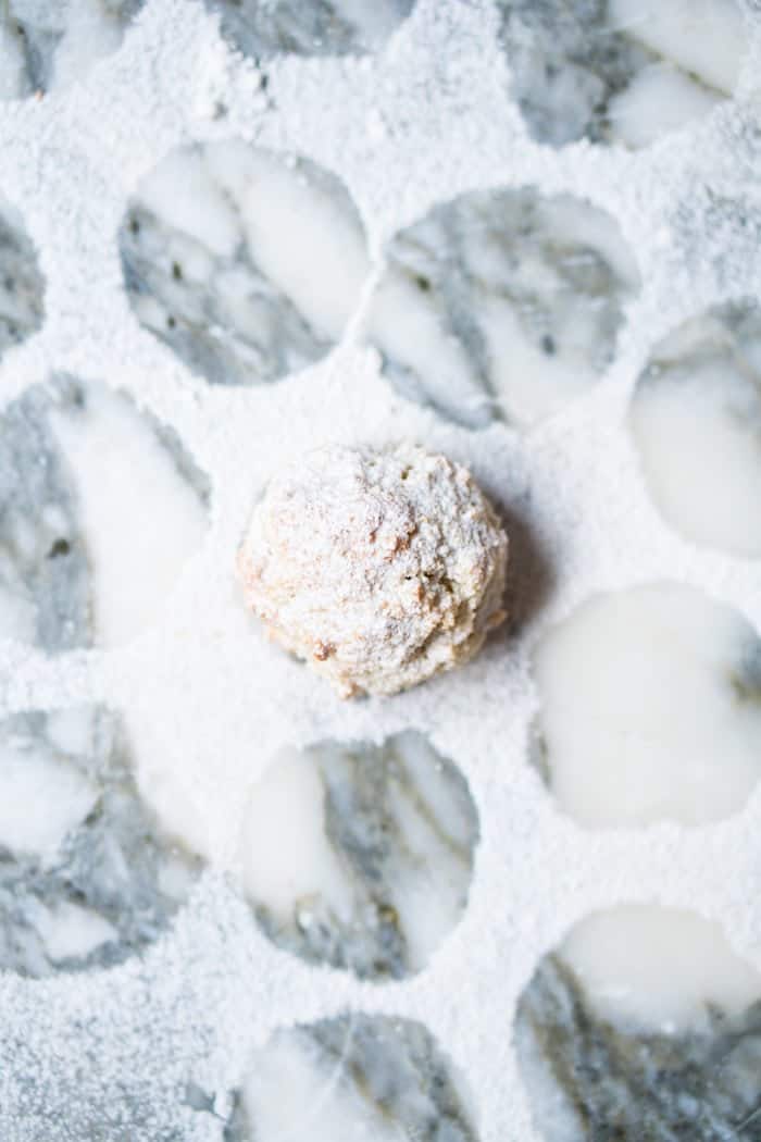A single remaining keto amaretti cookie