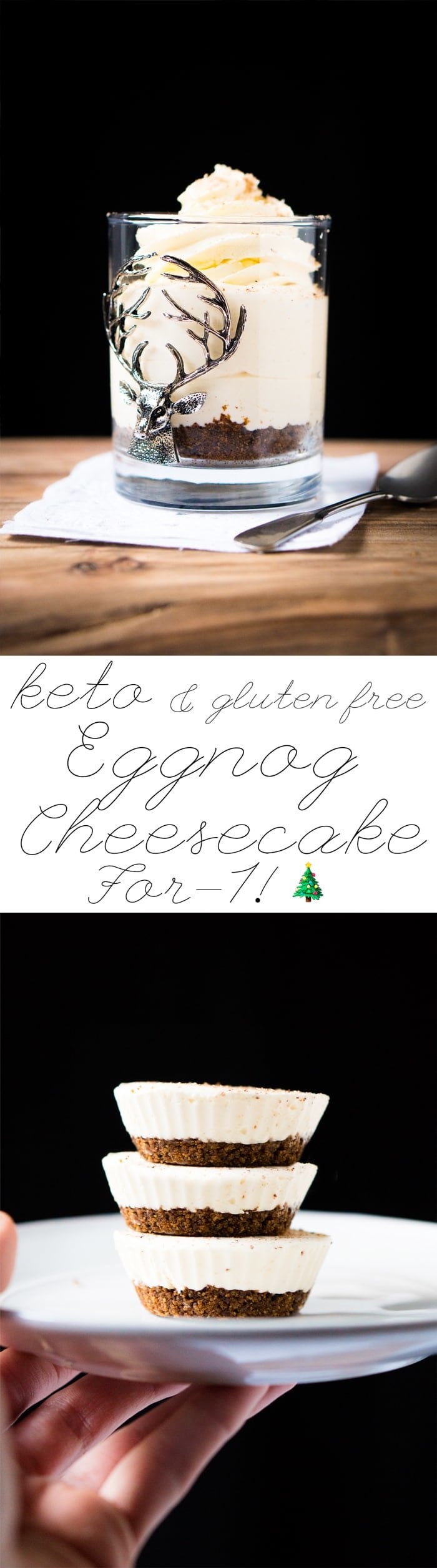 No-Bake Keto Eggnog Cheesecake For 1! 🎄 #ketocheesecake #lowcarbcheesecake 