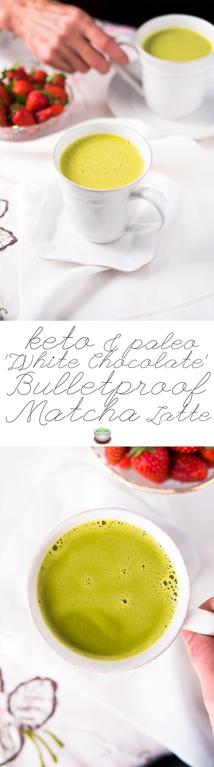 'White Chocolate' Keto Bulletproof Matcha Latte 🍵 #ketobulletproofcoffe #bpc #matchalatte