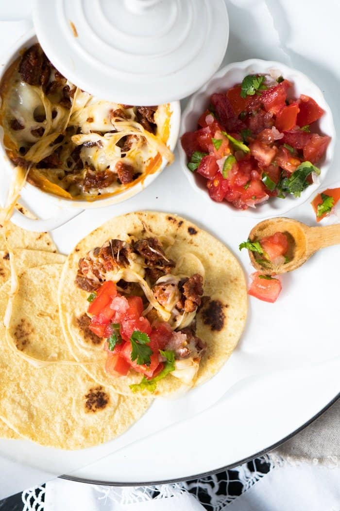 Keto Chorizo Tacos i.e. Mexican Choriqueso! 🌮 #ketotacos #ketochorizo #choriqueso 