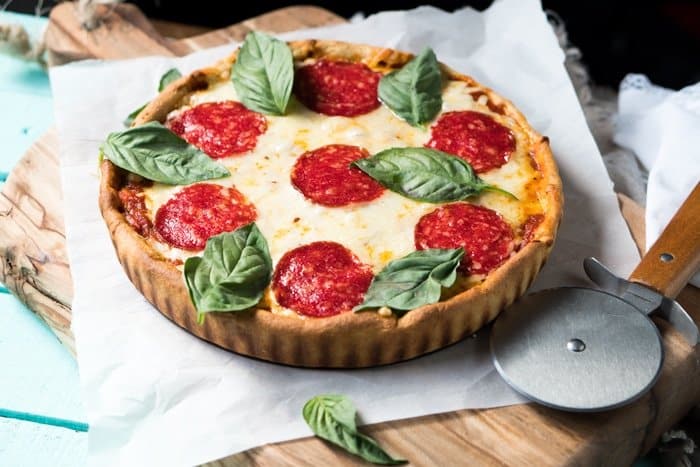 Gluten Free & Keto Deep-Dish Pizza 🍕 #ketopizza #glutenfreepizza #deepdishpizza
