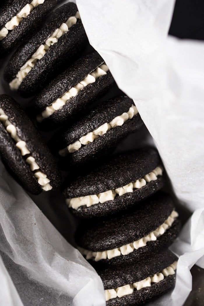 Keto oreo cookies in a box