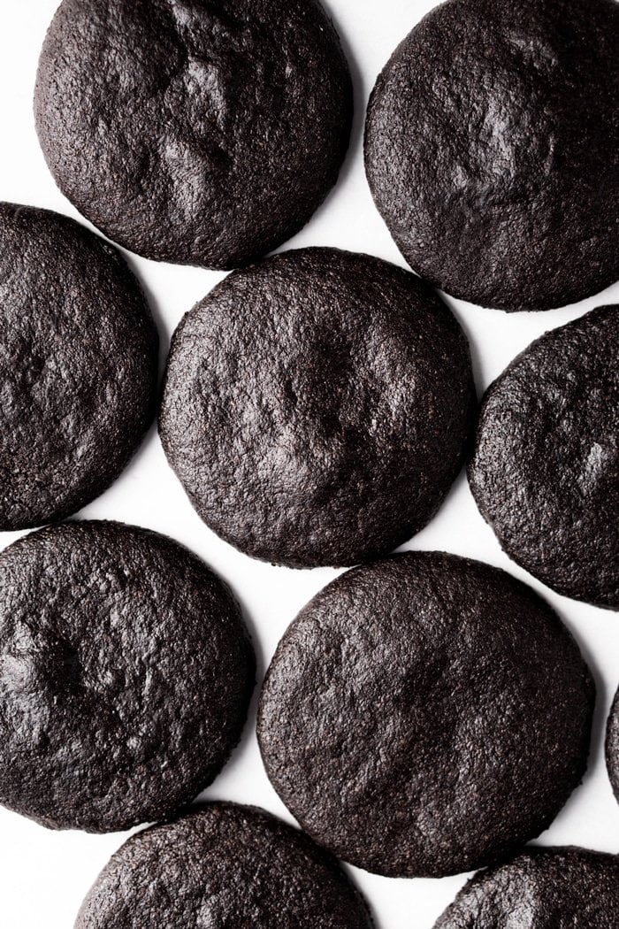 Closeup keto chocolate wafer cookies