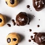 Keto cookie dough with chocolate chips and flaky sea salt