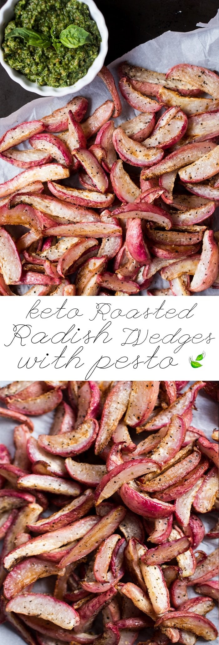 Paleo & Keto Roasted Radish Wedges (i.e. 'Potatoes') With Pesto 🍃 #keto #ketodiet #lowcarb #ketorecipes
