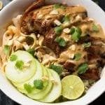 Low Carb & Keto Chicken Satay Noodle Bowl 🍜 Easy-peasy! #keto #ketodiet #lowcarb #healthyrecipes