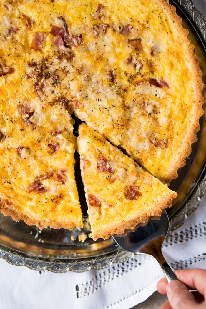 Taking a slice of Keto Quiche Lorraine