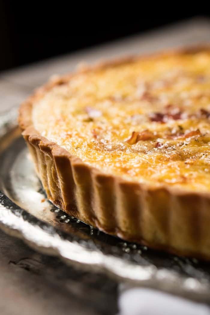 Keto Quiche Lorraine with a gluten free pie crust 