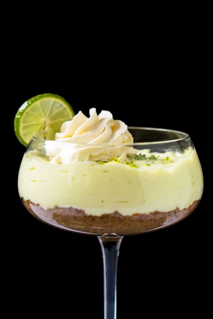 Gluten Free & keto key lime cheesecake for 1 with graham cracker crumbs