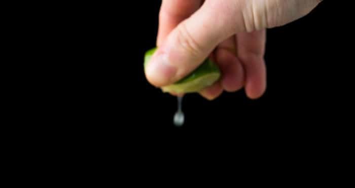 Squeezing a key lime 