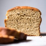 Slicing keto bread with yeast
