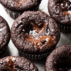 Gluten Free, Paleo & Keto Double Chocolate Muffins 🍫 Extra fudgy! #keto #ketodessert #lowcarb #paleo #glutenfree #chocolate #muffins #healthyrecipes