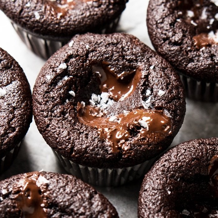 Gluten Free, Paleo & Keto Double Chocolate Muffins 🍫 Extra fudgy! #keto #ketodessert #lowcarb #paleo #glutenfree #chocolate #muffins #healthyrecipes