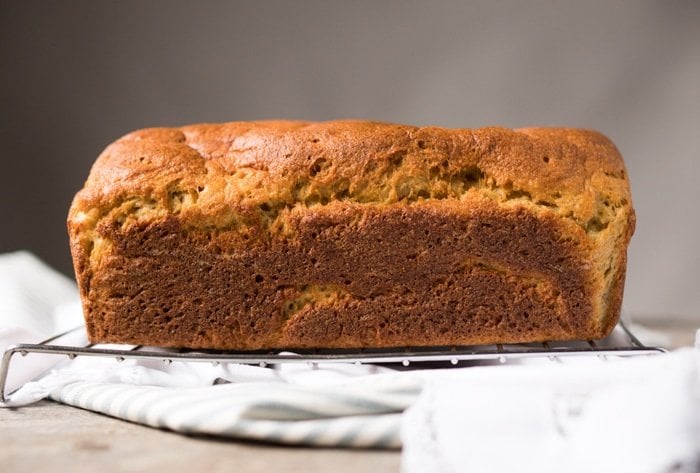 Keto sandwich bread on a cooling rack
