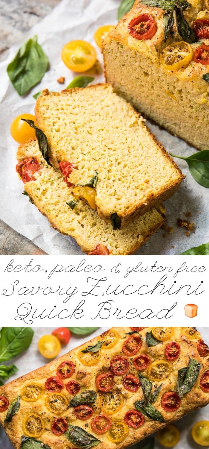 Gluten Free, Paleo & Keto Savory Zucchini Bread 🍞 #keto #ketodiet #lowcarb #paleo #glutenfree #ketobread #healthyrecipes #zucchini