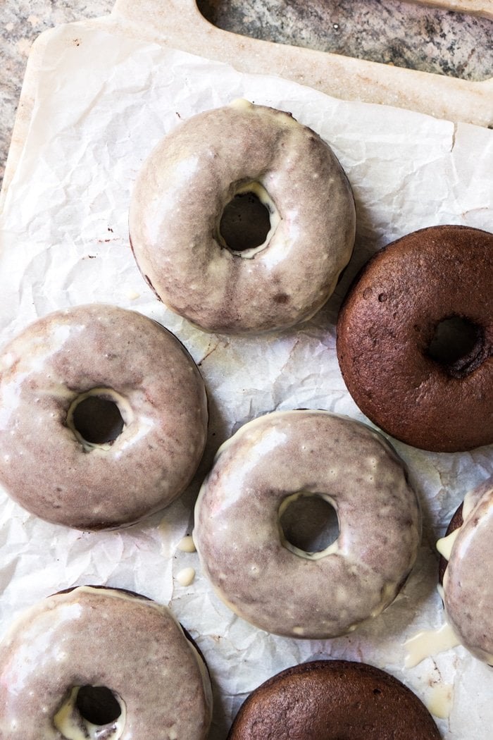 Top shot glazing keto chocolate donuts