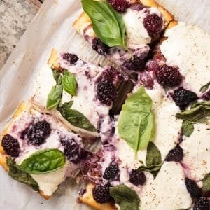 Gluten Free, Low Carb & Keto Three Cheese Blackberry Focaccia #keto #glutenfree #lowcarb #healthyrecipes #focaccia #pizza