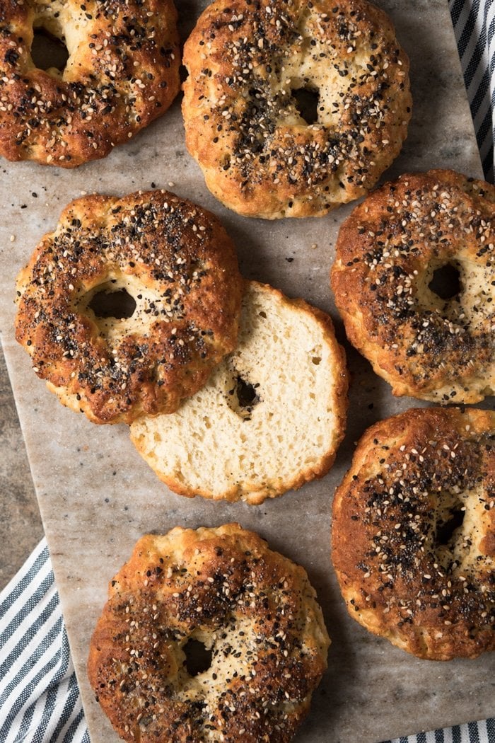 Gluten Free, Paleo & Keto Bagels #keto #lowcarb #glutenfree #paleo #healthyrecipes #bagels #dairyfree #ketorecipes #ketodiet