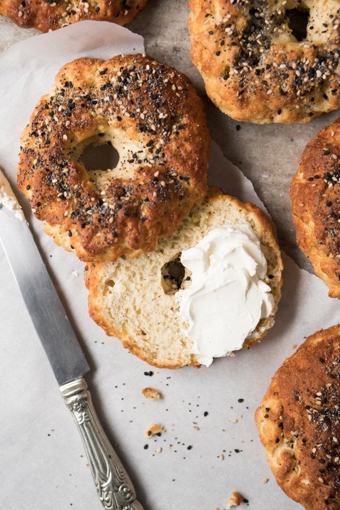Gluten Free, Paleo & Keto Bagels #keto #lowcarb #glutenfree #paleo #healthyrecipes #bagels #dairyfree #ketorecipes #ketodiet
