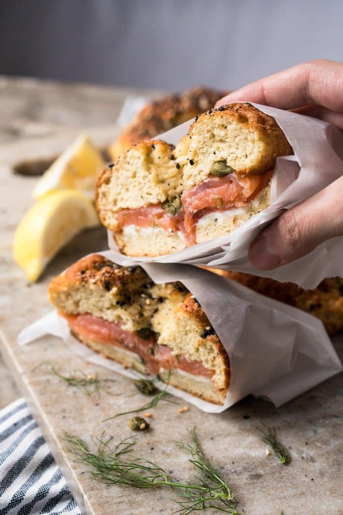 Gluten Free, Paleo & Keto Bagels #keto #lowcarb #glutenfree #paleo #healthyrecipes #bagels #dairyfree #ketorecipes #ketodiet