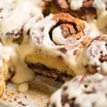 Freshly glazed keto cinnamon rolls