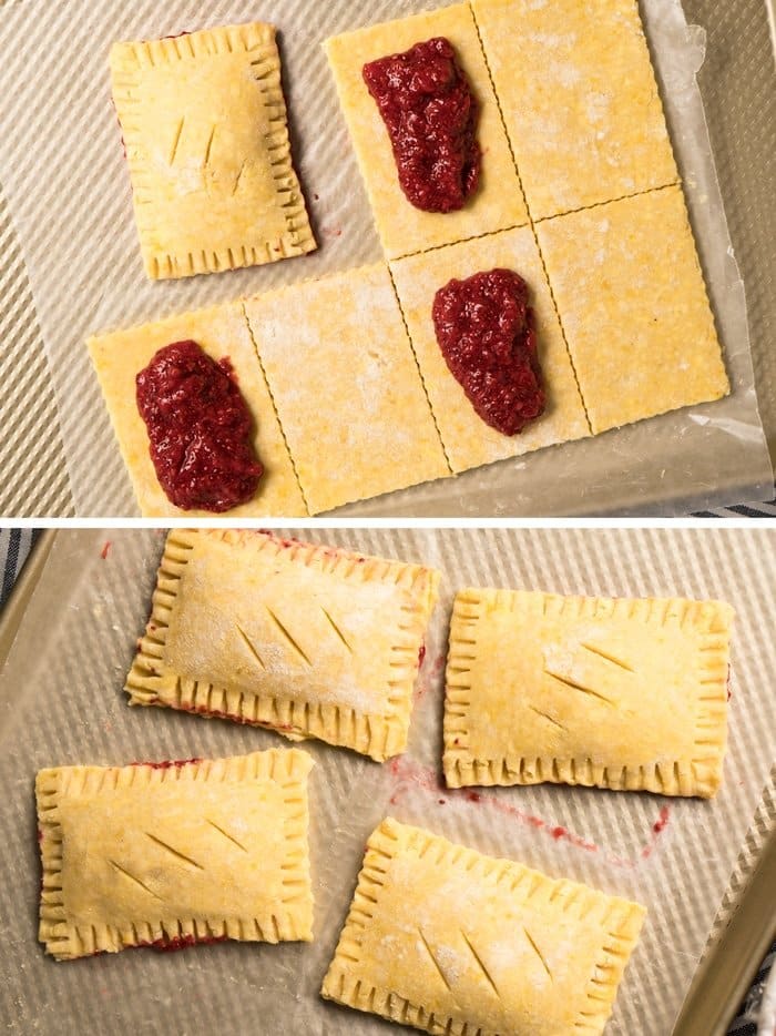 How to assemble the pop tarts with the sugar free strawberry jam