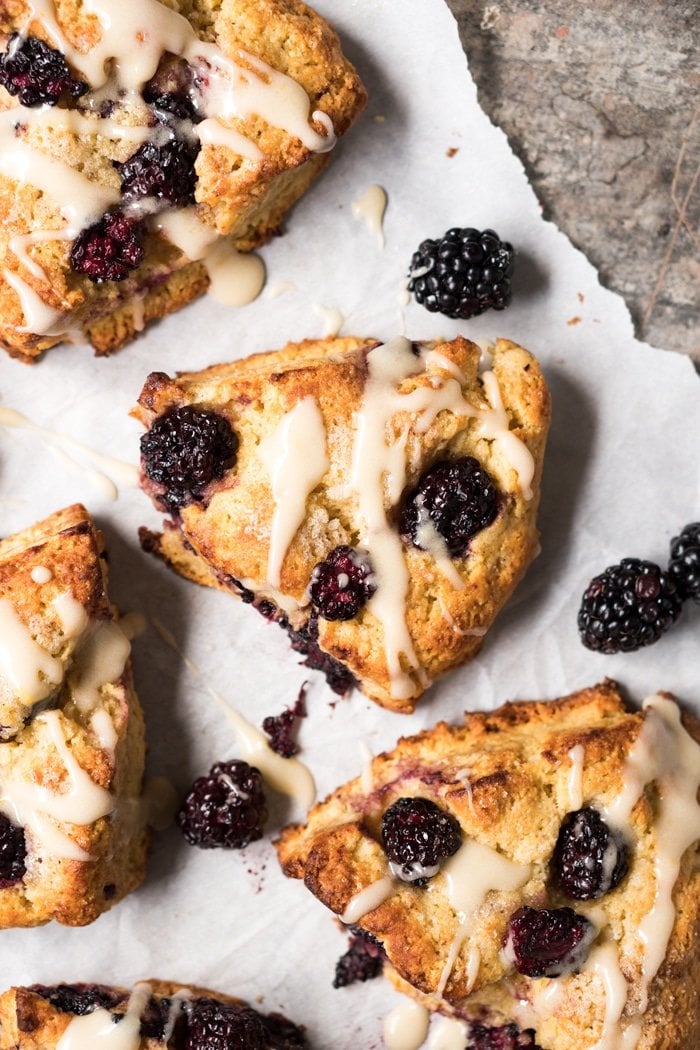 Gluten Free, Paleo & Keto Blackberry Scones #keto #lowcarb #glutenfree #paleo #healthyrecipes #scones #ketodessert #ketorecipes #ketodiet