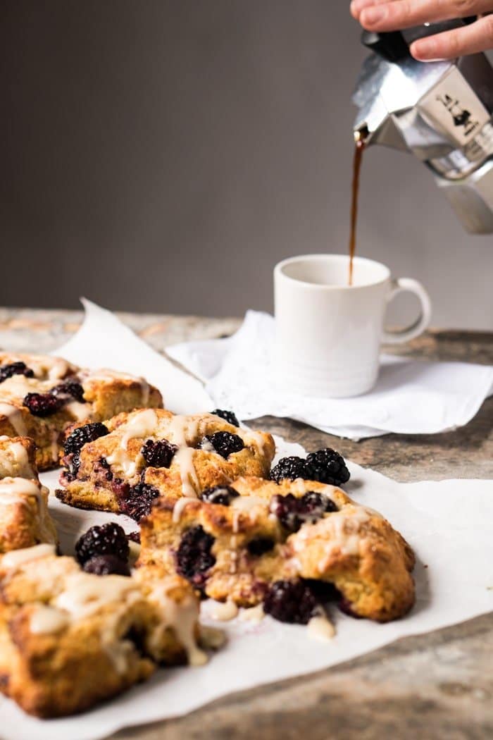 Gluten Free, Paleo & Keto Blackberry Scones #keto #lowcarb #glutenfree #paleo #healthyrecipes #scones #ketodessert #ketorecipes #ketodiet