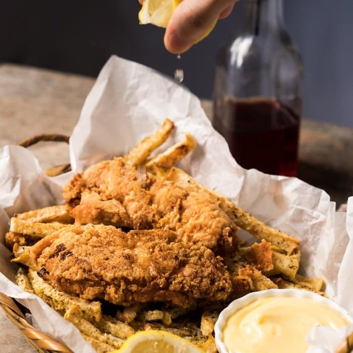 Gluten Free & Keto Fish And Chips #keto #ketorecipes #lowcarb #glutenfree #healthyrecipes #fishandchips