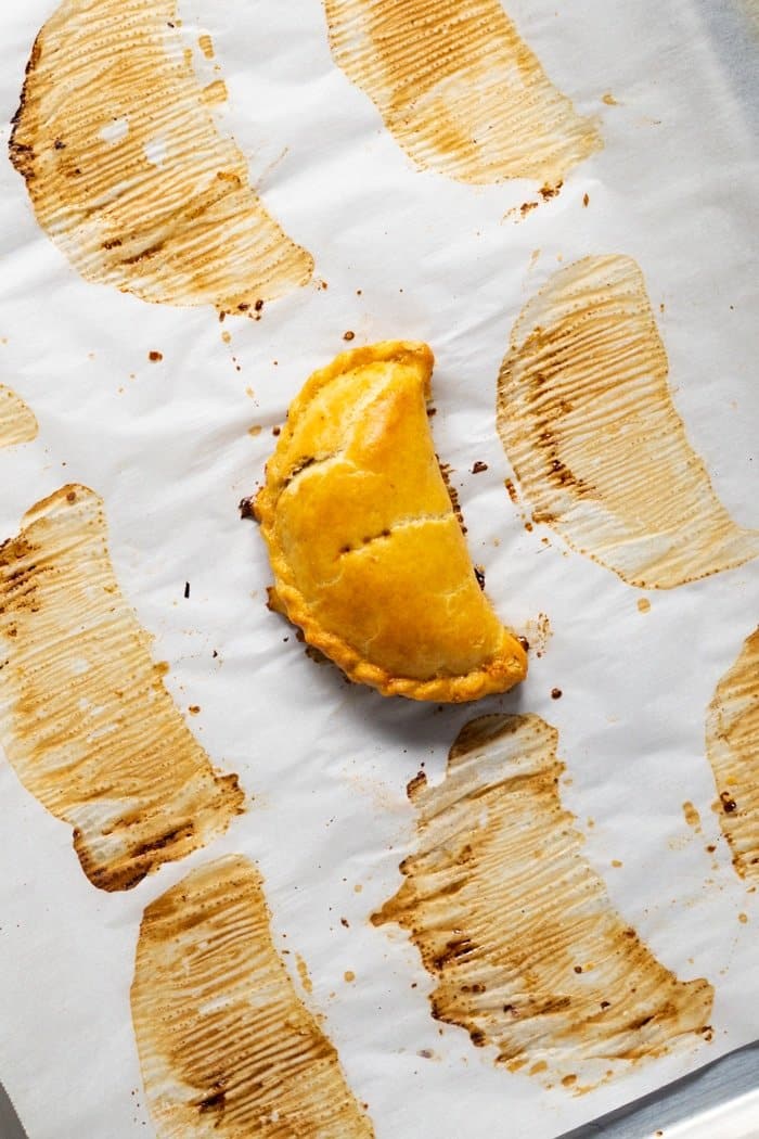 Gluten free and Keto empanadas on a baking tray