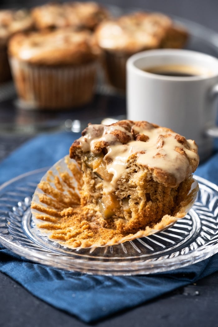 Keto apple muffins with maple glaze