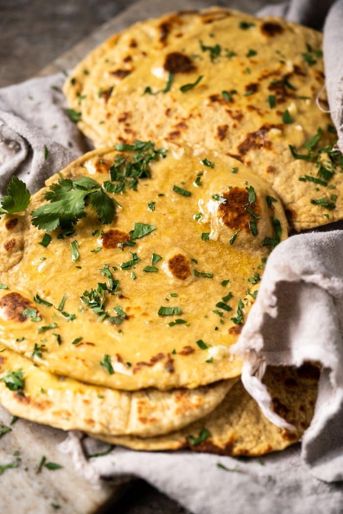 Freshly made keto and gluten free naan