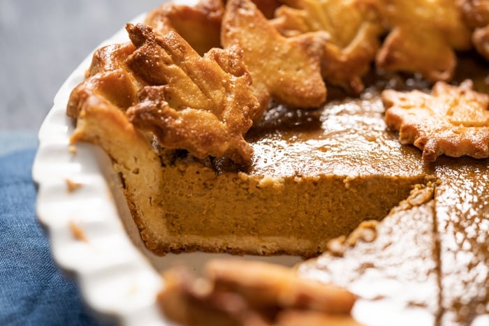 Low carb and keto pumpkin pie slices