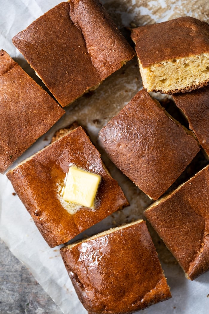 Freshly baked sliced grain free & keto cornbread