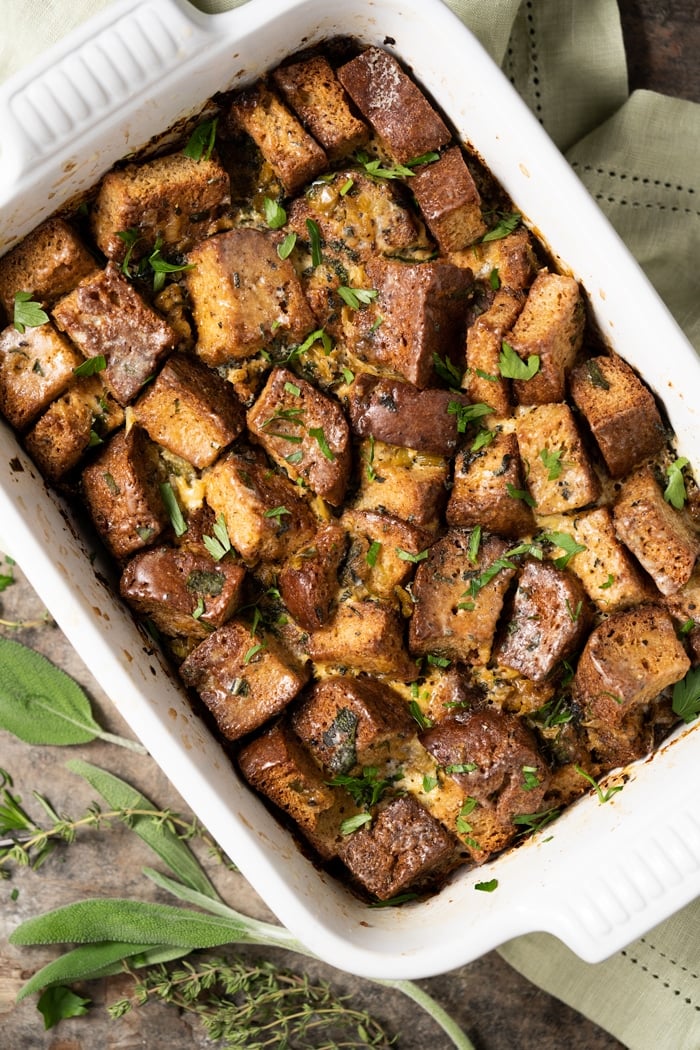 Freshly baked low carb & keto stuffing