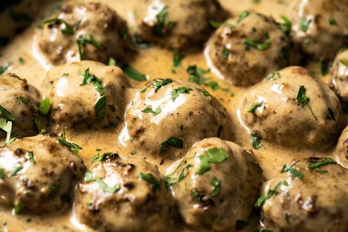 Gluten free & keto Swedish meatballs with almond flour