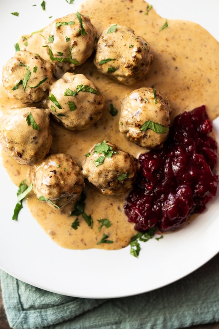 Keto Swedish meatballs with cranberry relish