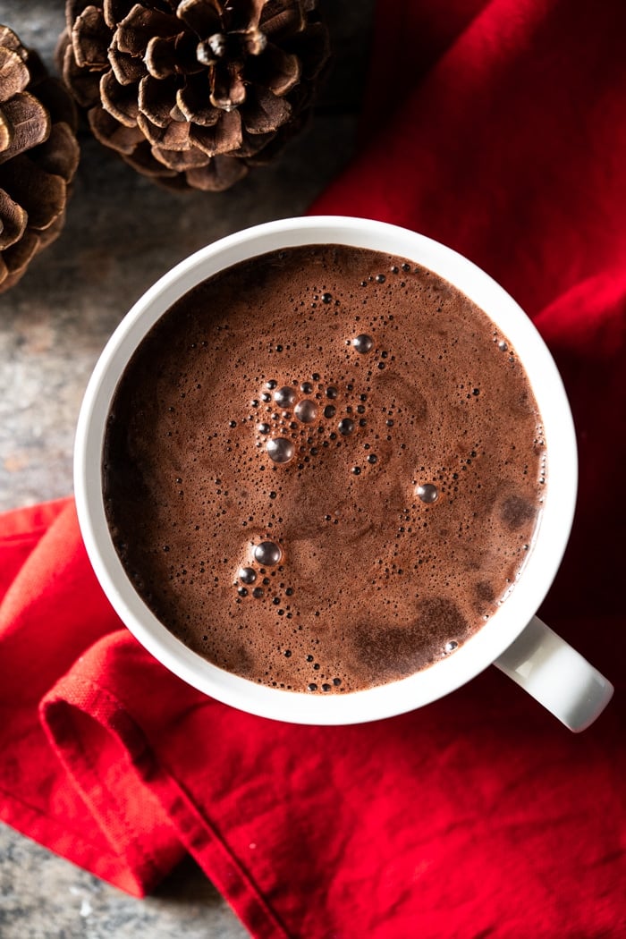 Paleo and Keto hot chocolate with almond milk