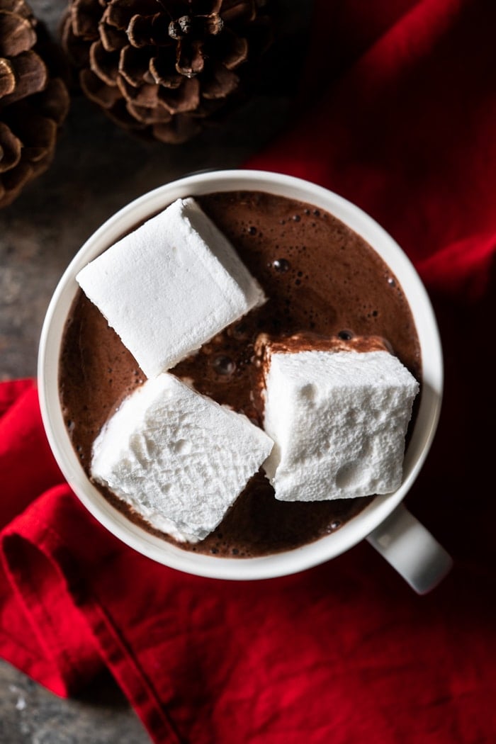 Keto Hot chocolate with three large sugar free marshmallows