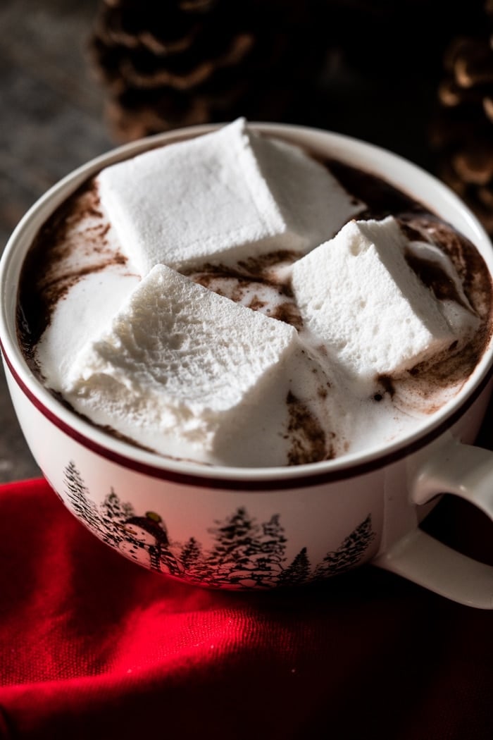 Melting marshmallows in a keto hot chocolate