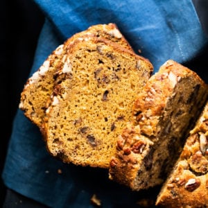 Freshly sliced mock keto banana bread