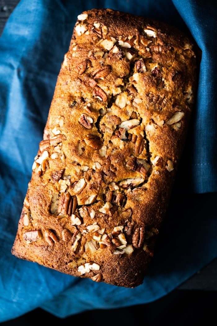 Freshly baked mock keto banana bread