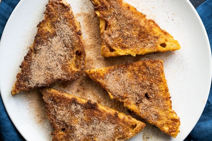 Keto french toast with cinnamon sugar