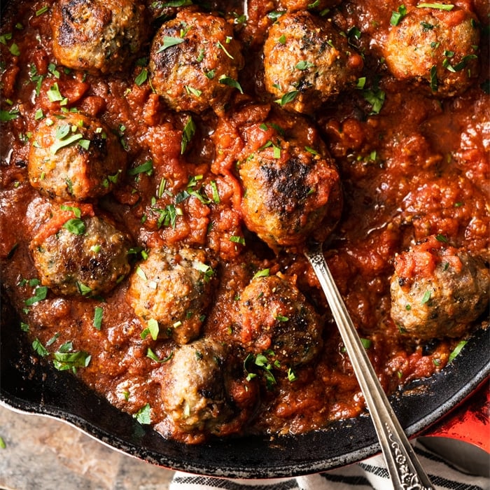 Gluten Free & Keto Meatballs With Marinara Sauce