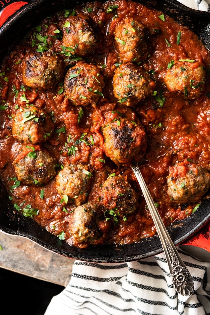 Gluten Free & Keto Meatballs With Marinara Sauce