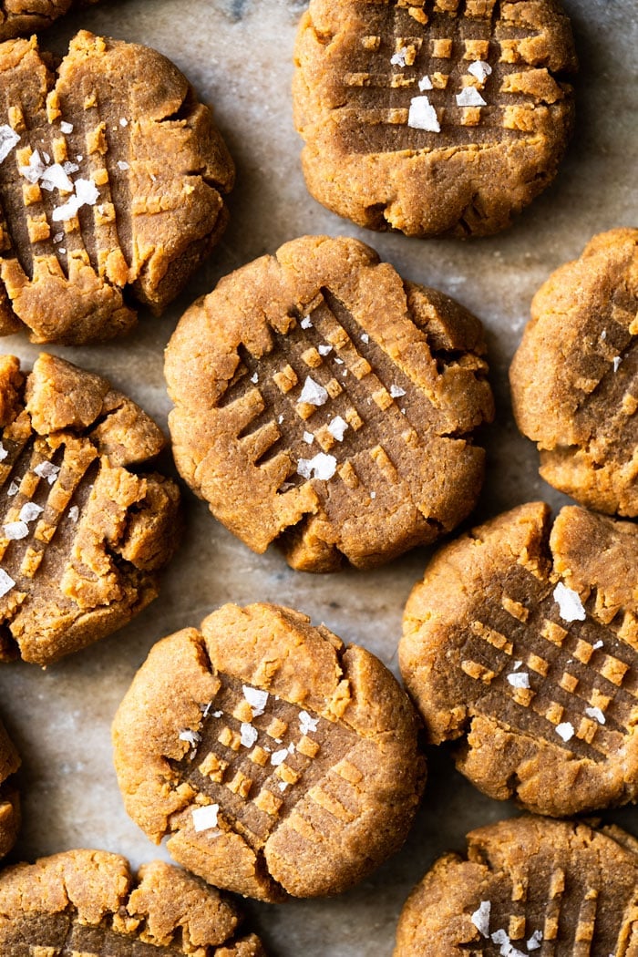 Sugar Free & Keto Peanut Butter Cookies With Flaky Sea Salt