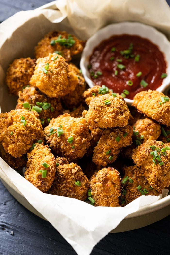 Paleo & keto popcorn chicken with sugar free ketchup